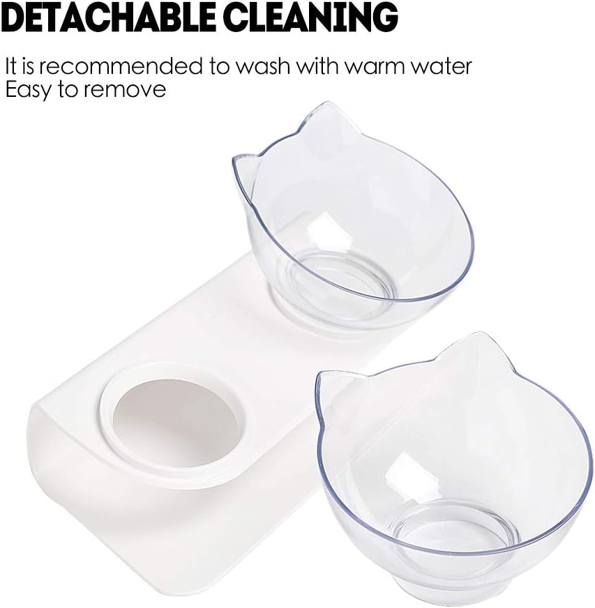 PurrfectElevate Pet FeedBowl - Ergonomic 15° Tilt Design, Transparent & Durable, Non-Slip Base - Ideal for Cats & Small Dogs