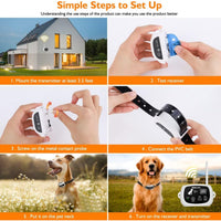 Wireless Electronic Pet Fence System - Reliable Containment for Dogs - Rechargeable Collar - Waterproof - Large Signal Range